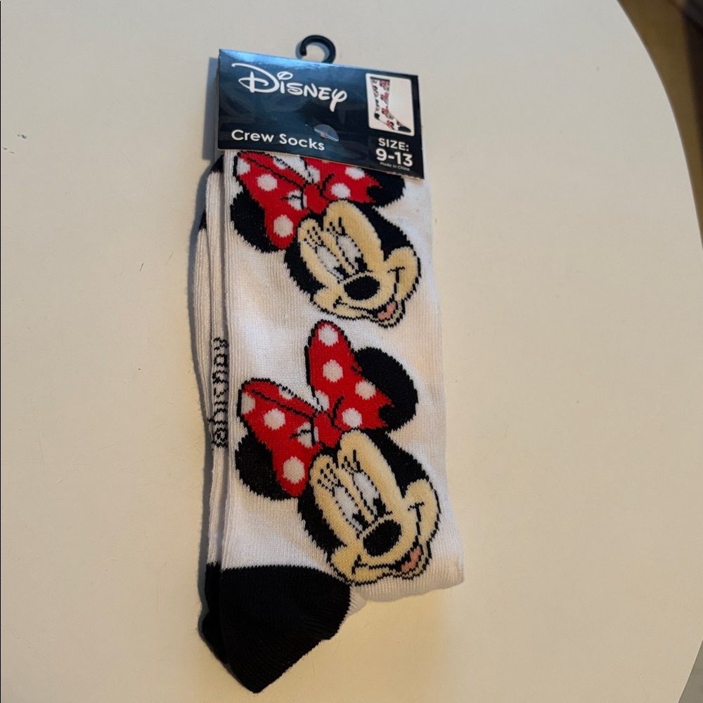 Disney Minnie Mouse White and Red Crew Socks